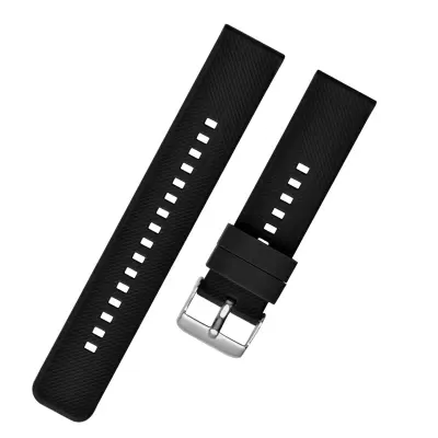 Silikonski pašček za pametne ure Xiaomi in Samsung Black 20 mm