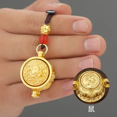 Srečen obesek za ključe  Kitajski horoskop Lonec bogastva in amulet Pixiu   Model 12