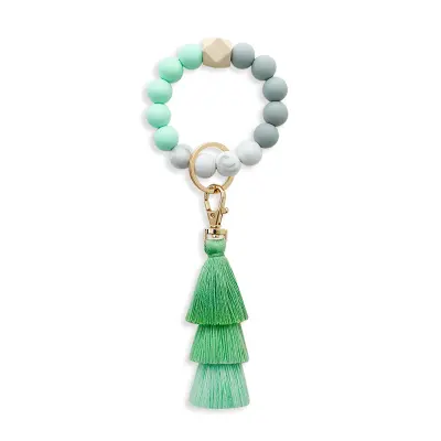 Beaded Wrist Keychain Green