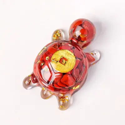 Figurica želve iz jaspisove smole Red
