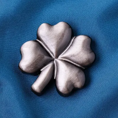Obsidian Crystal Clover - Okras iz naravnega kamna Silver