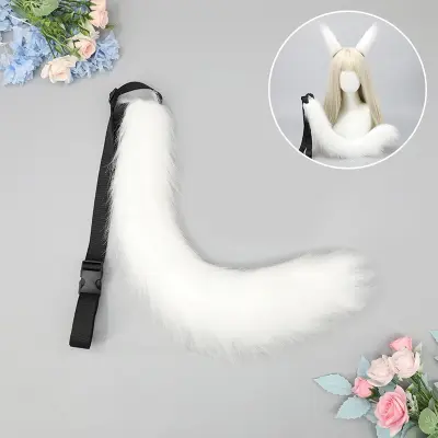 Plišasti lisičji rep, ljubek lisičji rep pripomoček za cosplay White