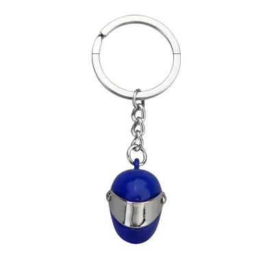 Modni obesek za ključe z modro čelado Blue