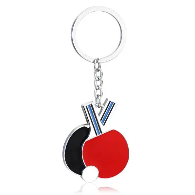 Keychain lopar za namizni tenis, edinstveno darilo iz srebrne zlitine  S