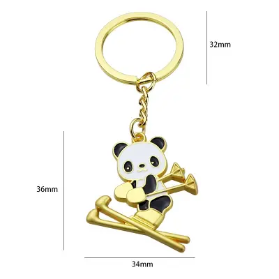 Obesek za ključe - Zlati obesek za ključe Panda za snowboard