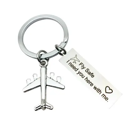 Letalski varnostni obesek za ključe, obesek za ključe iz nerjavečega jekla   Model 1