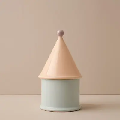 Eleganten keramični dozator za zobno nitko Beige