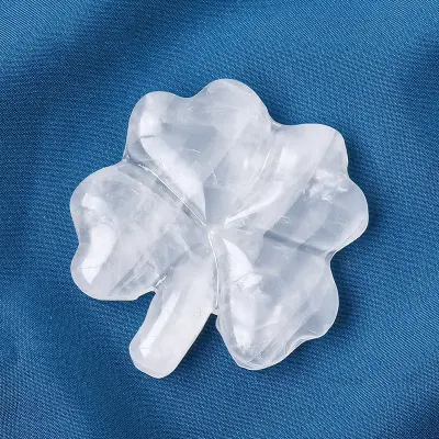 Obsidian Crystal Clover - Okras iz naravnega kamna White