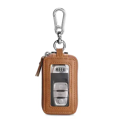 Etui za ključe iz pravega usnja, RFID zaščita, držalo za avtomobilske ključe z večfunkcijskim obeskom coffee