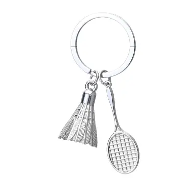 Srebrn obesek za ključe z badmintonskim loparjem X-450 - elegantno športno darilo
