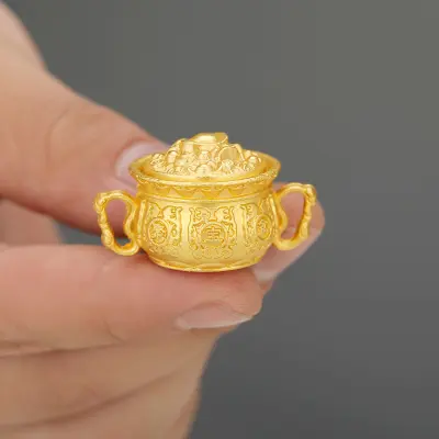 Srečen obesek za ključe  Kitajski horoskop Lonec bogastva in amulet Pixiu   Model 3