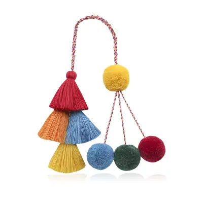 Boemski obesek za ključe s cofom Multicolor2