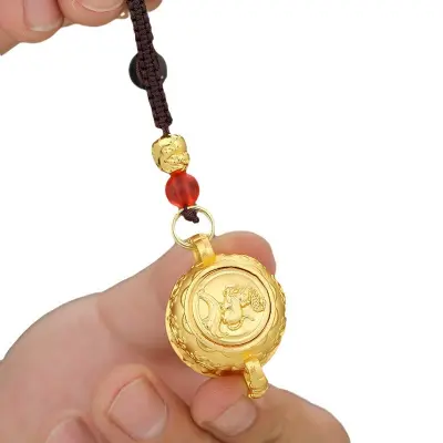 Srečen obesek za ključe  Kitajski horoskop Lonec bogastva in amulet Pixiu   Model 9