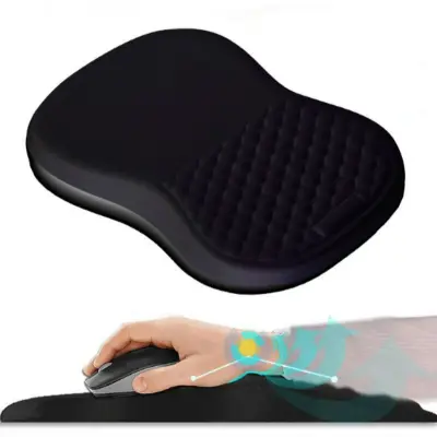 Ergonomska podloga za zapestje z oporo iz spominske pene Black