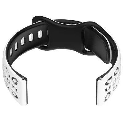 Dvobarvni silikonski pašček za uro Huawei GT4/5, Samsung, Garmin White+Black 20 mm