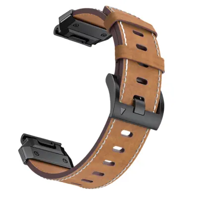 Usnjen pašček za uro Garmin Fenix 8/7X/7/6/5/965 Brown 26 mm