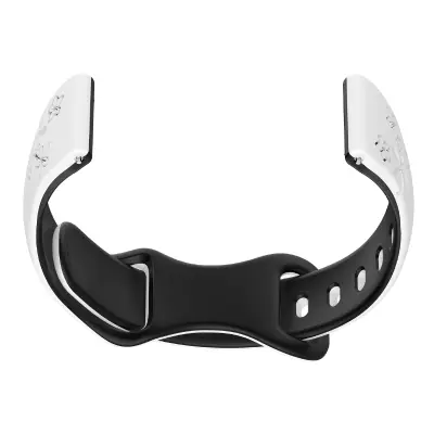 Dvobarvni silikonski pašček za uro White+Black 20 cm