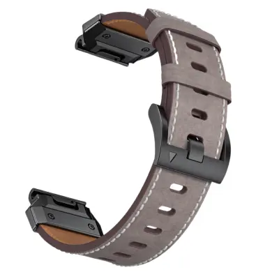 Usnjen pašček za uro Garmin Fenix 8/7X/7/6/5/965 Gray 22 mm