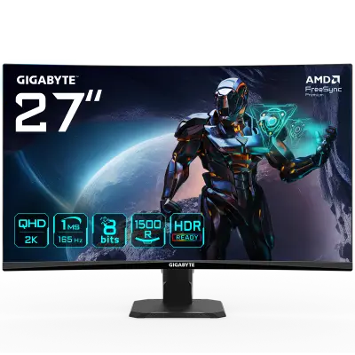 GIGABYTE GS27QC 68,6 cm (27") 1500 R/165 HZ/QHD/1 ms/2 x HDMI/DP ukrivljen gaming monitor