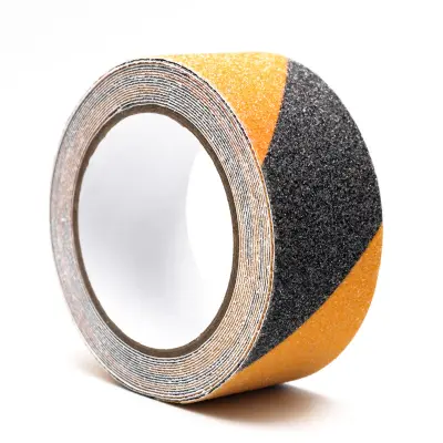 Črno-rumen protizdrsni trak - 5 cm x 5 m - za večjo varnost