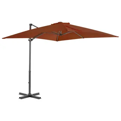 The Living Store Vrtni senčnik z aluminijastim drogom terakota 250x250 cm - Previsni Senčnik