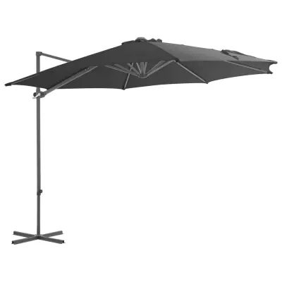 The Living Store Previsni senčnik z jeklenim drogom 300 cm antracit - Previsni Senčnik