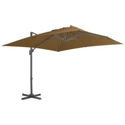 The Living Store Previsni senčnik z aluminijastim drogom 300x300 cm taupe - Previsni Senčnik