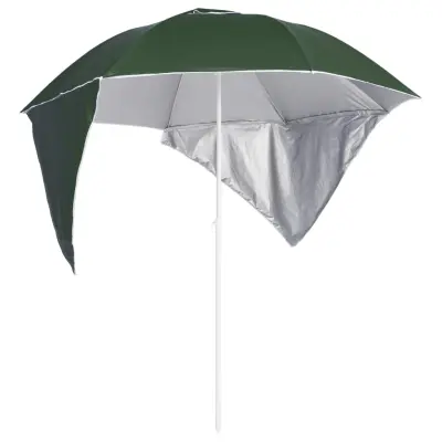 The Living Store Senčnik za na plažo s stranicami zelen 215 cm - Senčnik Za Na Plažo
