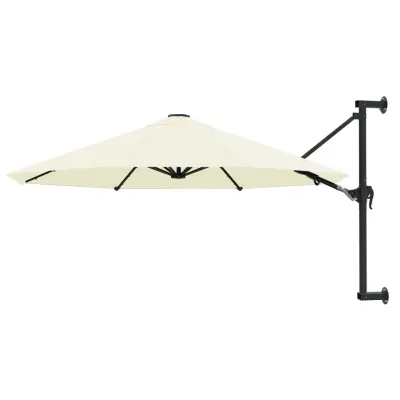 The Living Store Stenski senčnik s kovinskim drogom 300 cm peščen - Senčnik