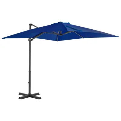 The Living Store Vrtni senčnik z aluminijastim drogom sinje moder 250x250 cm - Previsni Senčnik