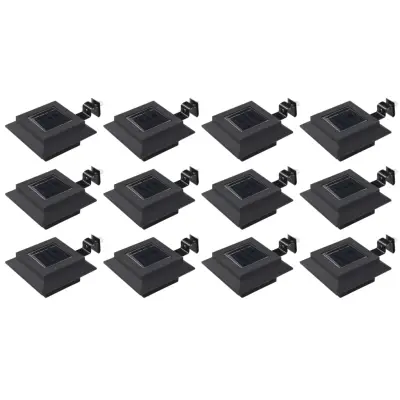 The Living Store Zunanje solarne svetilke 12 kosov LED kvadratne 12 cm črne - Solarna Svetilka