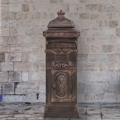 The Living Store Stoječi poštni nabiralnik starinski stil aluminij bronast - Stoječi Poštni Nabiralnik