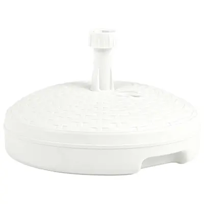 The Living Store Podstavek za senčnik pesek / voda 20 L bel plastični ratan - Podstavek Za Senčnik