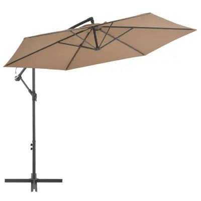 The Living Store Previsni senčnik z aluminijastim drogom 300 cm taupe barve - Previsni Senčnik