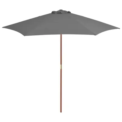 The Living Store Zunanji senčnik z lesenim drogom 270 cm antracit - Senčnik