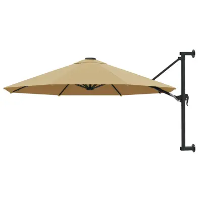 The Living Store Stenski senčnik s kovinskim drogom 300 cm taupe - Senčnik