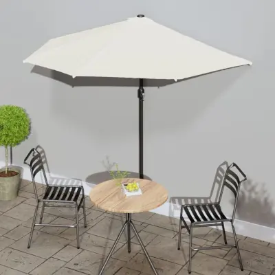 The Living Store Balkonski senčnik z aluminijastim drogom 270x144 cm peščen - Balkonski Senčnik
