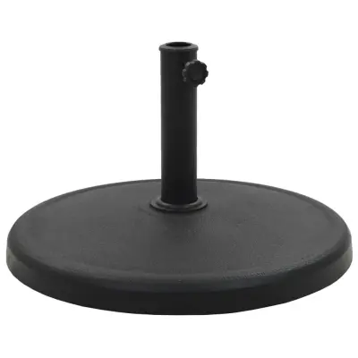 The Living Store Podstavek za senčnik okrogel poliestrska smola 19 kg črn - Podstavek Za Senčnik