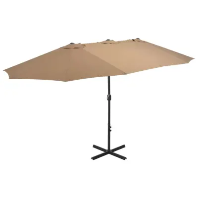 The Living Store Zunanji senčnik z aluminijastim drogom 460x270 cm taupe - Senčnik