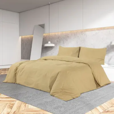 The Living Store Posteljnina taupe 200x200 cm lahka mikrovlakna - Komplet Prevlek Za Odejo