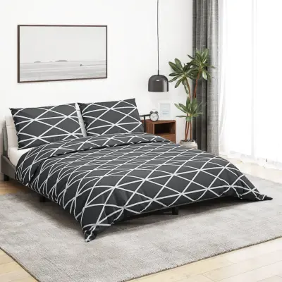 The Living Store Posteljnina siva 140x200 cm bombaž - Komplet Prevlek Za Odejo