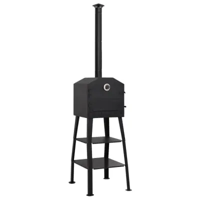 Peč za pico na oglje THE LIVING STORE z dvema šamotnima kamnoma, 39 cm