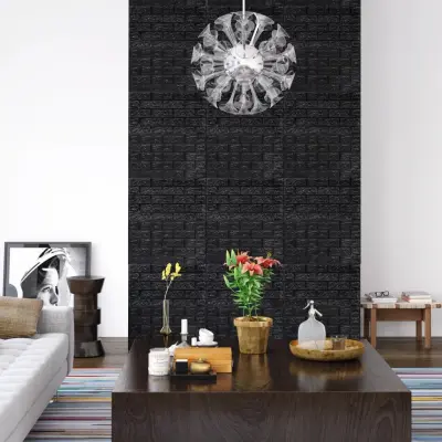 The Living Store 3D tapete opeke samolepilne 10 kosov črne - Tapeta