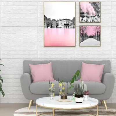 The Living Store 3D tapete opeke samolepilne 20 kosov bele - Tapeta