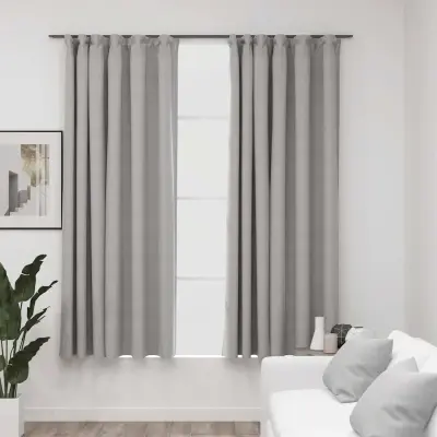 The Living Store Zatemnitvene zavese z obešali 2 kosa sive 140x175 cm - Zavesa