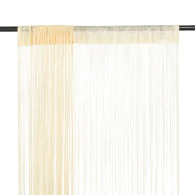 The Living Store Zavese iz nitk 2 kosa 100x250 cm kremne barve - Zavesa Iz Nitk