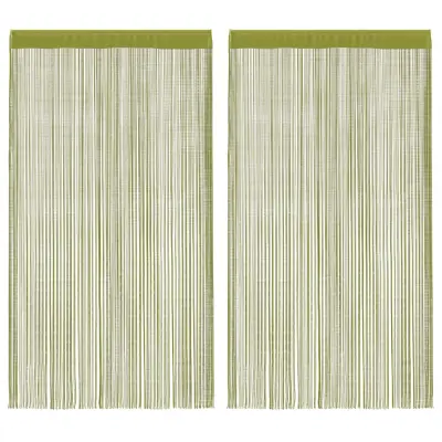 The Living Store Zavese iz nitk 2 kosa 100x250 cm zelene barve - Zavesa Iz Nitk