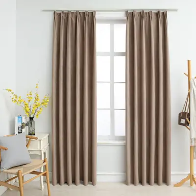 The Living Store Zatemnitvene zavese z obešali 2 kosa taupe 140x245 cm - Zavesa