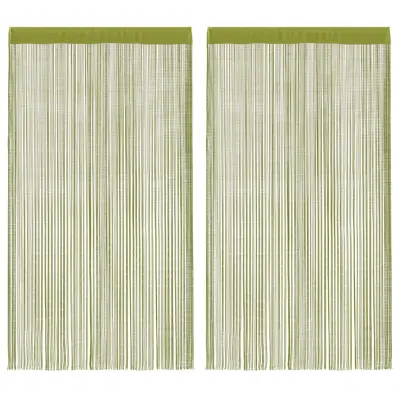 The Living Store Zavese iz nitk 2 kosa 140x250 cm zelene barve - Zavesa Iz Nitk
