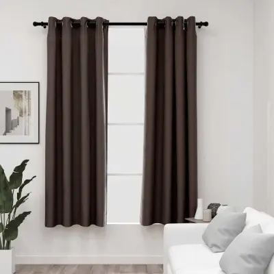The Living Store Zatemnitvene zavese z obročki 2 kosa taupe 140x175 cm - Zavesa